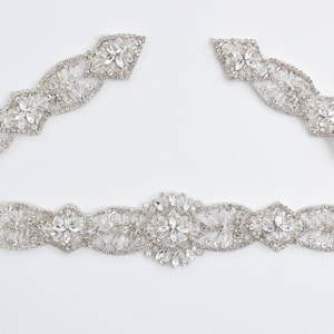 Rhinestone Belt with Clasp- Bridal Belt sash- Embellished beaded Belt - All The Way Around Bridal Wedding Belt with Clasp - 105S