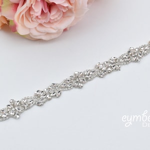 Full Length Crystal Rhinestone Bridal Belt- All the Way Around Rhinestone Belt with Clasp Closure- 1&quot; Bridal Belt -Wedding Belt B060
