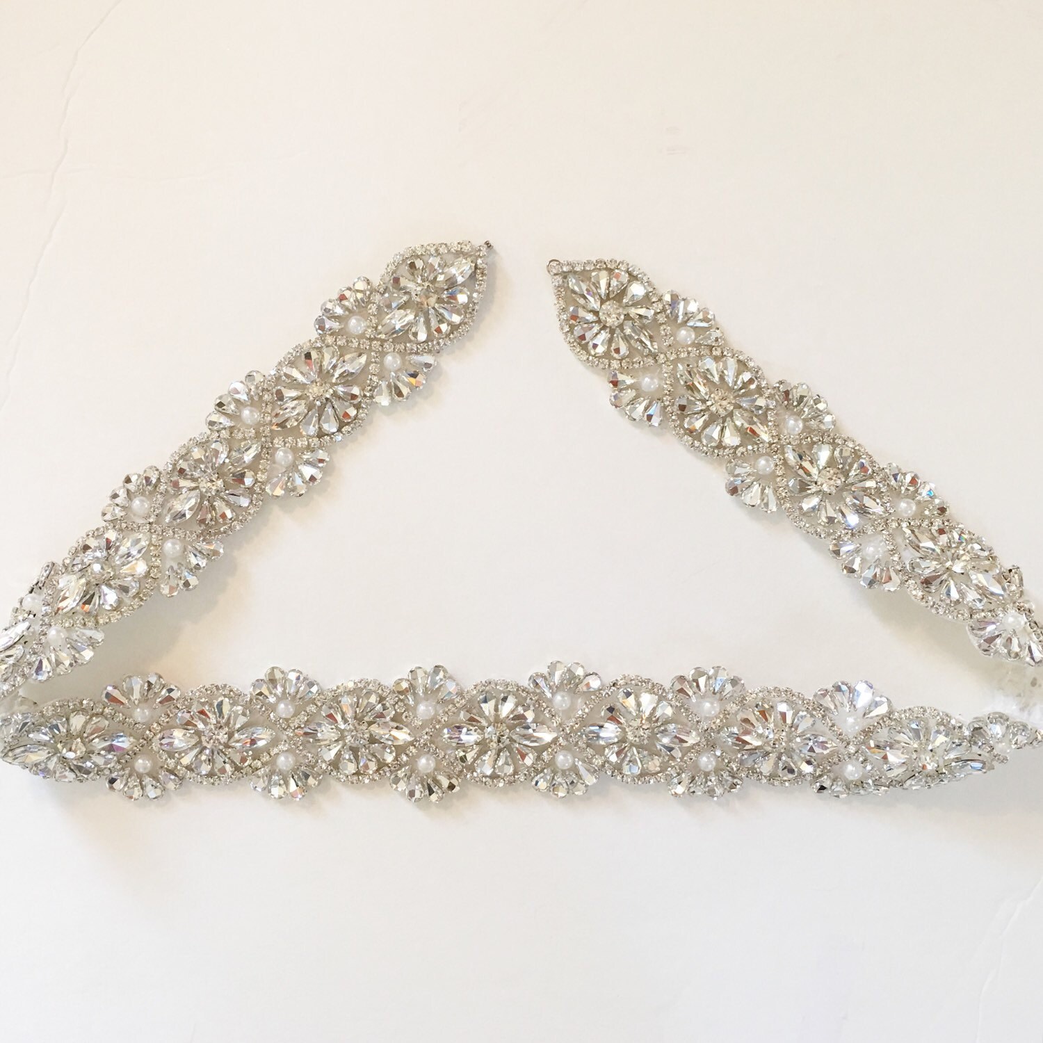 Handmade Crystals Diamond Rhinestone Bride Wedding Sash Belt  Ej PRRDUK