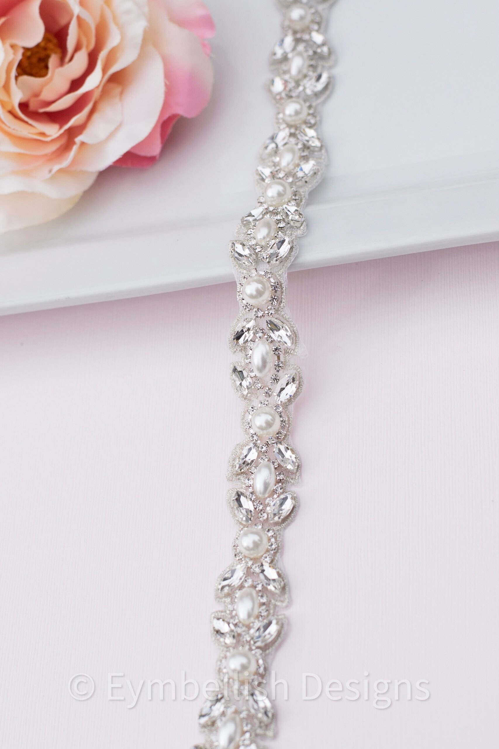 Pearl Bridal Belt – Rhinestone Wedding Sash - Etsy