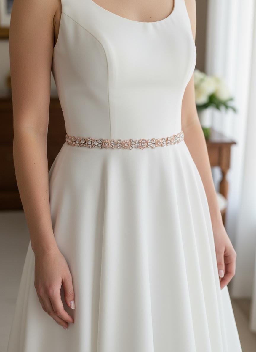 Wide Bridal Rose Gold Belt For Wedding Dress Bridal Belt BT2568 The Red Stiletto Wide Bridal Rose Gold Belt For Wedding Dress Bridal Belt BT2568 The Red Stiletto