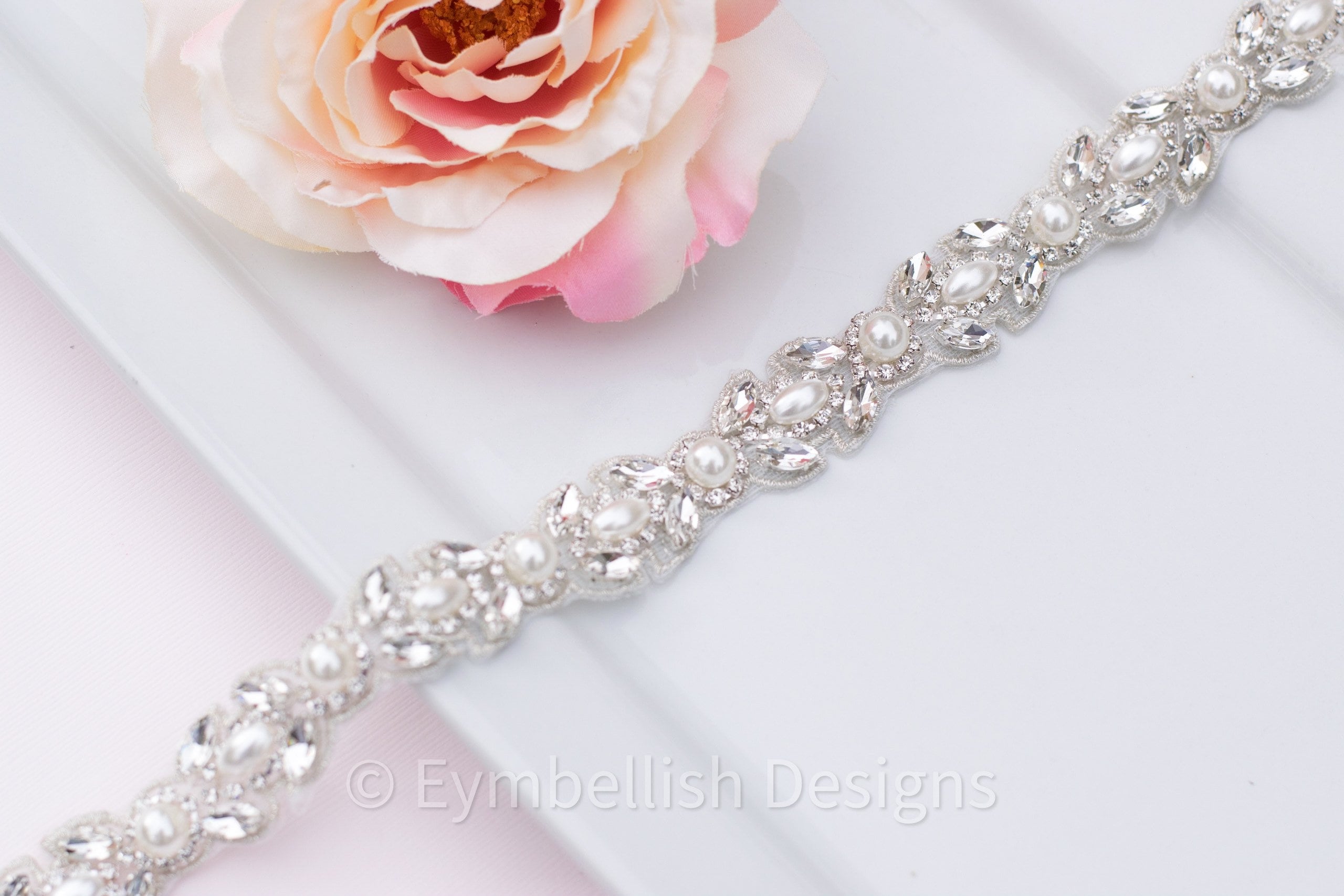 FINAL $ Double Link Topaz Glass & Clear Rhinestones Jeweled Belt Full Length Crystal Rhinestone Bridal Belt With Clasp  main image 2