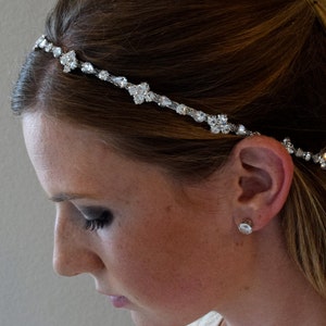 Thin Crystal Rhinestone Hair Band - - Bridal Headband - Bridal Hair Piece - EYM B027