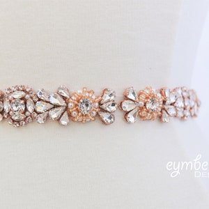 Stellar Rose Pearl and Rhinestone Hair Bling or Bling Belt, just add ribbon  67604