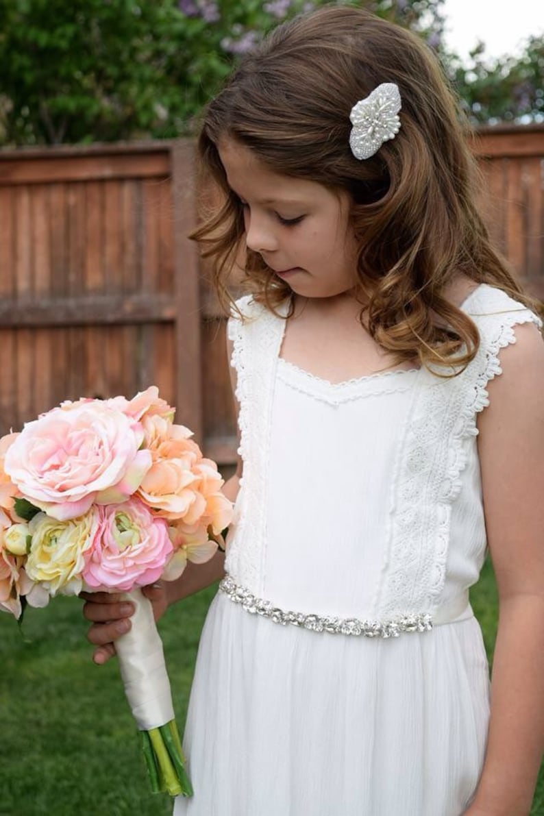 Flower Girl Accessories Thin Crystal Rhinestone Belt Bridal Etsy