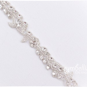 Leaf Vine Bridal Belt- All the Way Around thin vine bridal sash with Clasp Closure- vintage Bridal Belt -beaded boho Wedding Belt- B019