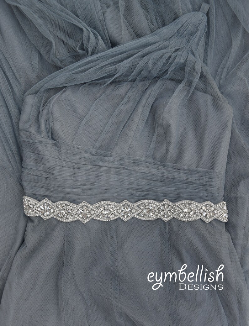 Full Length Rhinestone Bridal Belt- All the Way Around Embellished Belt with Clasp- Bridal shops Sash- Wedding Dress Belt