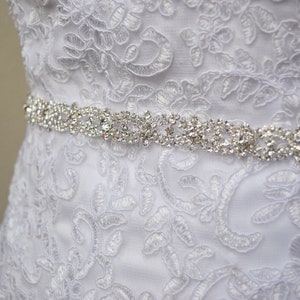 Thin Crystal Rhinestone Belt Bridal Belt Rhinestone Hair Band Bridesmaids Belt Bridal Sash EYM B003 image 2