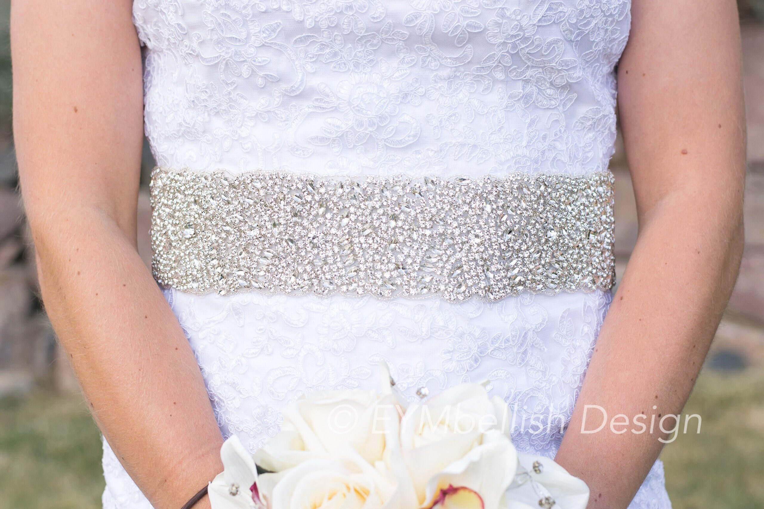 3524 3 Pieces Rhinestone Bridal Wedding Sash Belts Handmade Crystal Teal Bridal Sash, Teal Wedding Belt, Bridesmaid Belt  main image 2