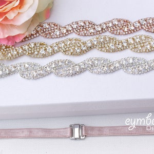 Bridal Belt with Elastic Clasp, 1&quot; Fitted Wedding Sash, wedding belt with clip, thin bridesmaid belt with elastic- B040