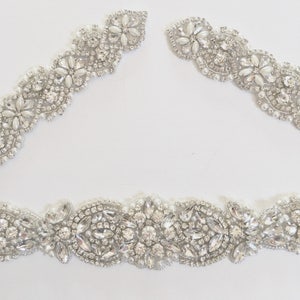 Pearl Bridal Belt with Clasp - All The Way Around Rhinestone Wedding Belt -Rhinestone Belt Clasp Beaded Belt, pearl belt, pearl sash B100