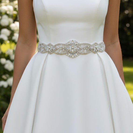 silver belts for bridesmaid dresses Crystal Rhinestone Bridal Belt – Wide Wedding Sash in crystal waist belt