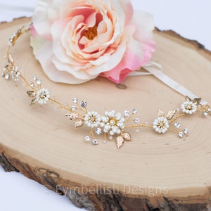 Gold Wedding Hair vine- bridal hair accessory- vintage head vine for wedding- bridal hair piece- headpiece for bride- hair clip