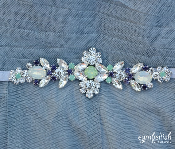 Elastic rhinestone belt hot sale