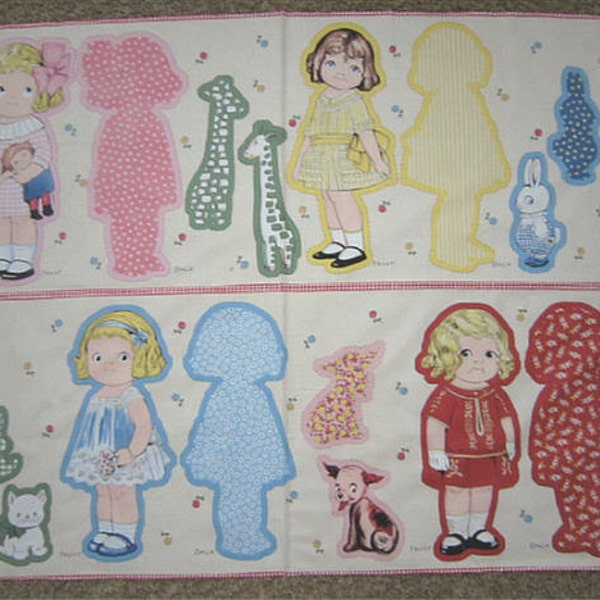 Aunt Lindy's Paper Dolls Fabtic Panel - Blue Haven Fabrics 7167 - Out of Print - Quilters Cotton - ! Panel Only