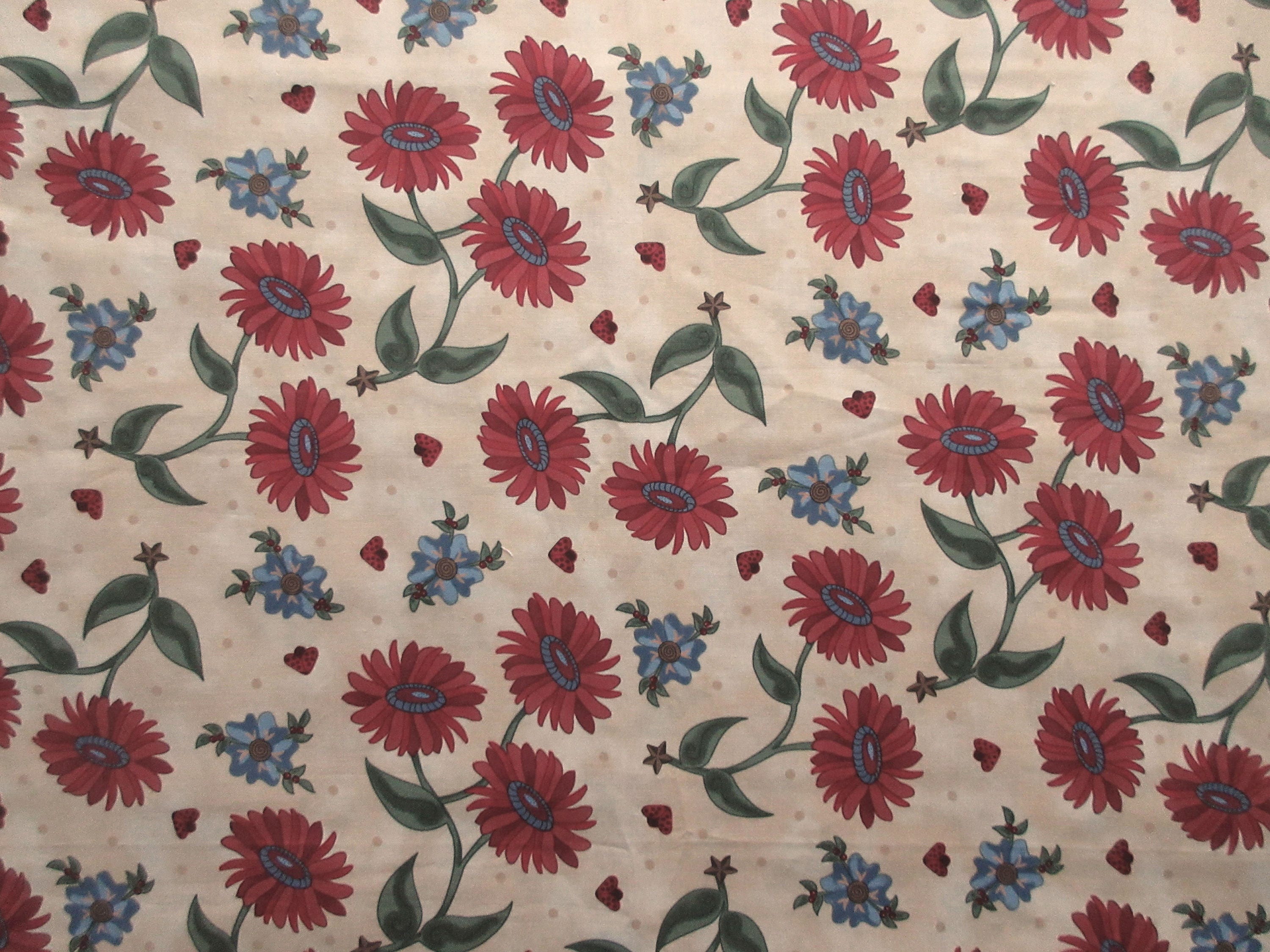 Red Daisies Fabric Chelsea Lane by Pat Sloan for P&B Textiles Etsy