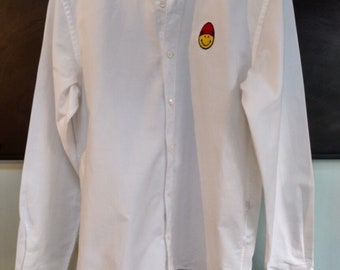 Mens Ami Paris Ami de Coeur weißes Langarm-Shirt 39 15 "Kragen UVP 165 Pfund!