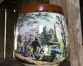 Vintage Humidor, Vintage Ceramic Humidor, Tobbaciana, Vintage Cigar Jar, Tobacco Jar, Whitecross Product, Made in Italy, Hand Made