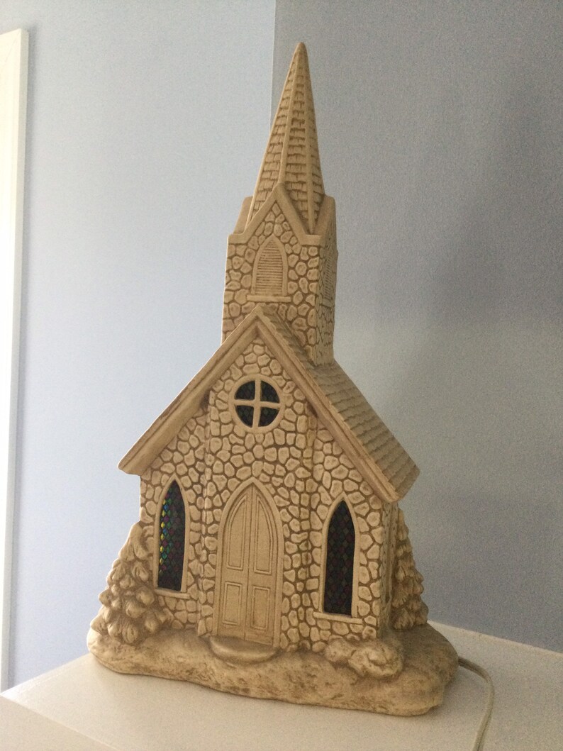 Ceramic Church Light up Church Large Ceramic Tree With Etsy