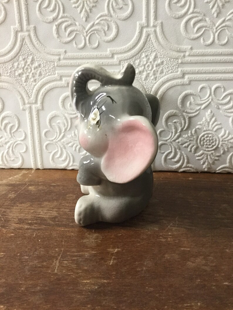 Vintage Elephant Figurine Vintage Elephant With Rhinestone Etsy