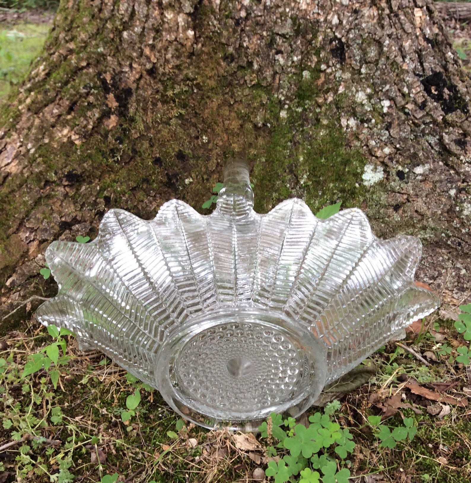 Vintage L E Smith Feather Basket Vintage Glass Basket L E Etsy