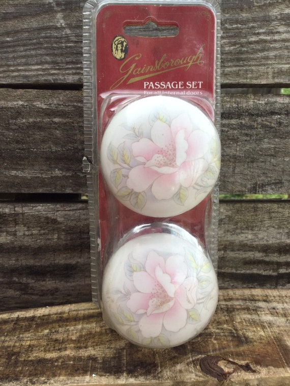 Gainsborough Passage Set Porcelain Door Knobs Floral Etsy