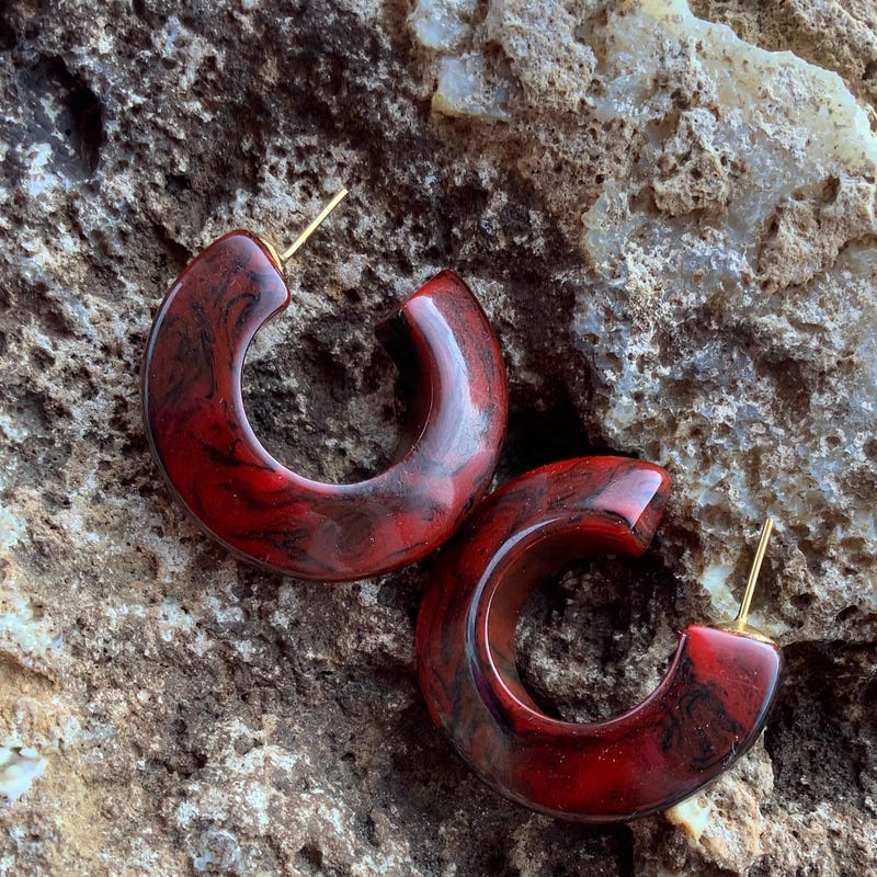Multi Color Bakelite Earrings main image 1