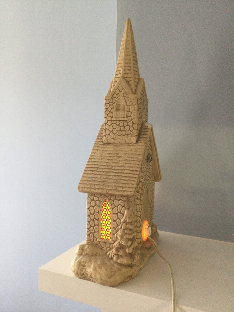 Ceramic Church Light up Church Large Ceramic Tree With Etsy