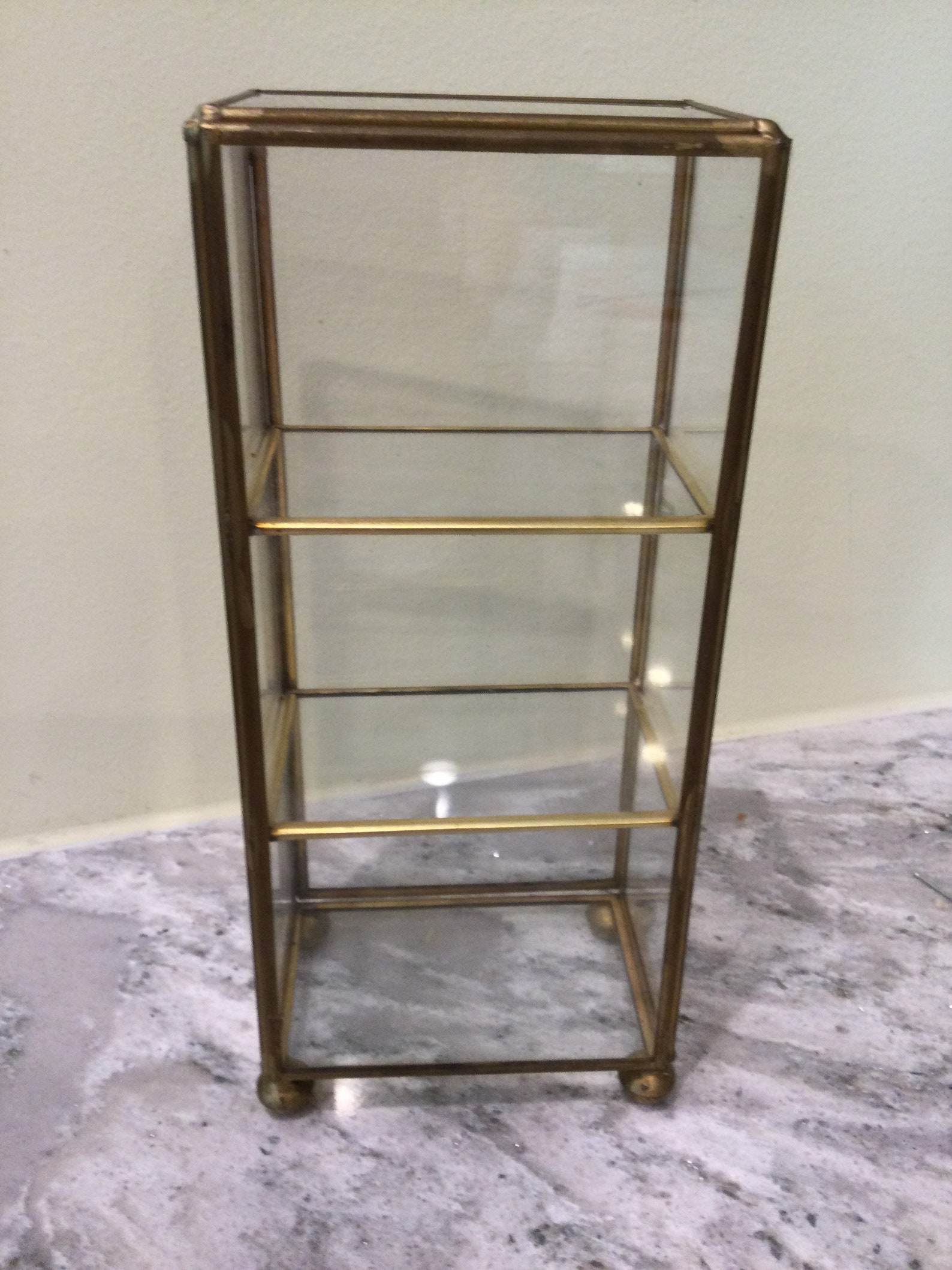 Vitrina vintage de latón y vidrio vitrina para miniaturas | Etsy