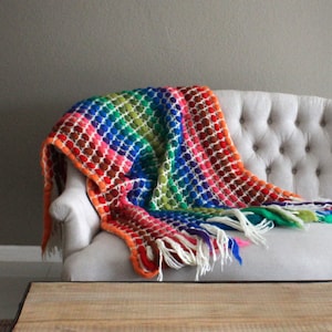 Large Chunky Knitted Thick Blanket, Yarn Woolen Throw Sofa Blanket