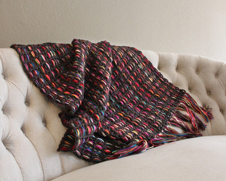 Blanket with fringes Throw afghan Home decor Decor throw Etsy