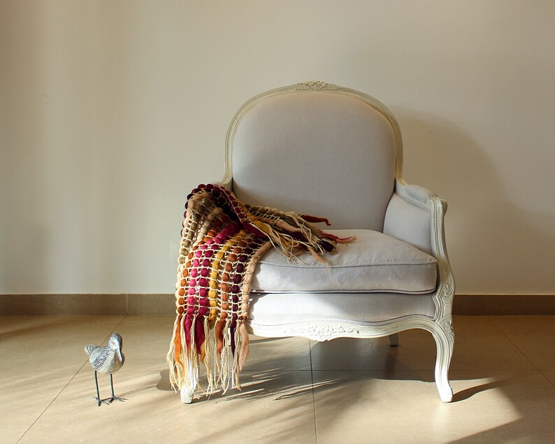 Hand Knit Blanket Chunky Knit Throw Crochet Blanket Wool Etsy