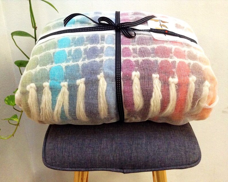 Crochet Afghan for Wedding Gift Blue and Gray Chunky Yarn Wool Etsy