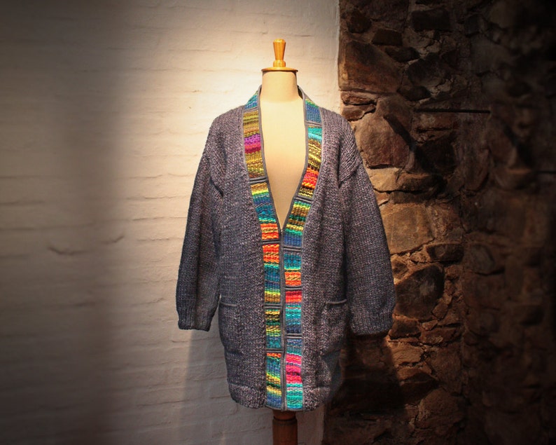 Loom cardigan Loose coat Oversized Wool Cardigan Bulky Ethnic Cardigan Bulky Cardigan Chunky sweater with elbow patches Bulky wear