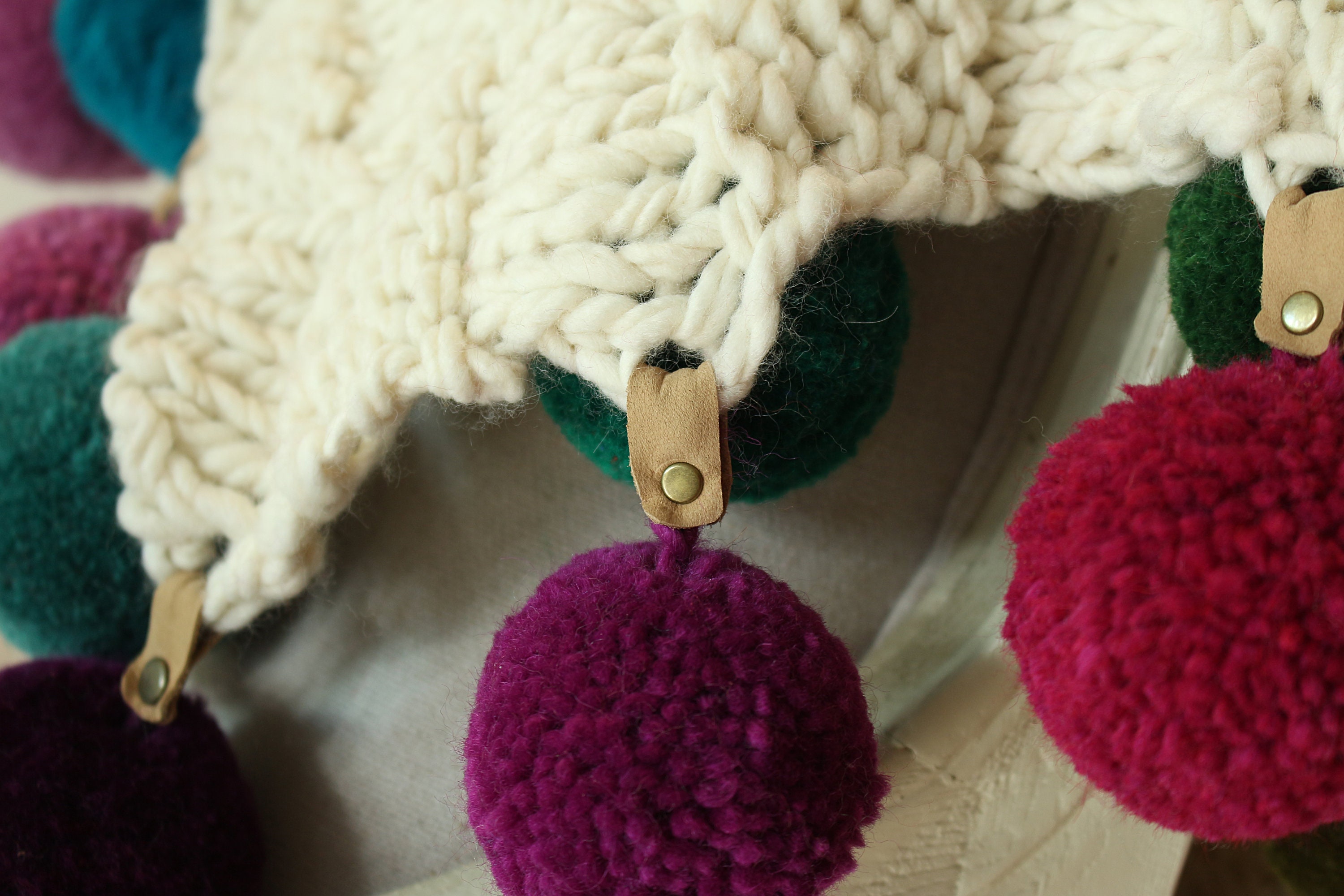 Pom Pom Blanket Wool Blanket With Pompom Personalized Throw Etsy