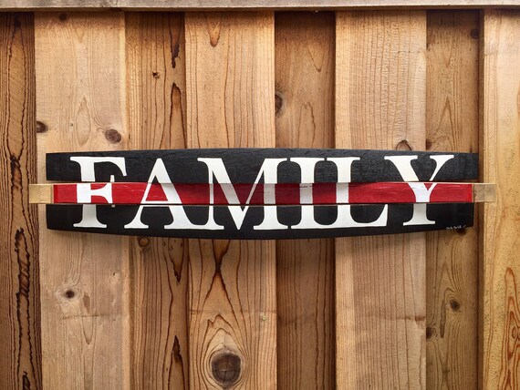 Thin Red Line Family Reclaime Wine Barrel Wall Sign Etsy