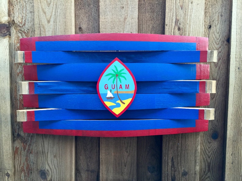 Guam Flag Wooden Guam Sign Guam Flag Sign Wood Wall Art Etsy