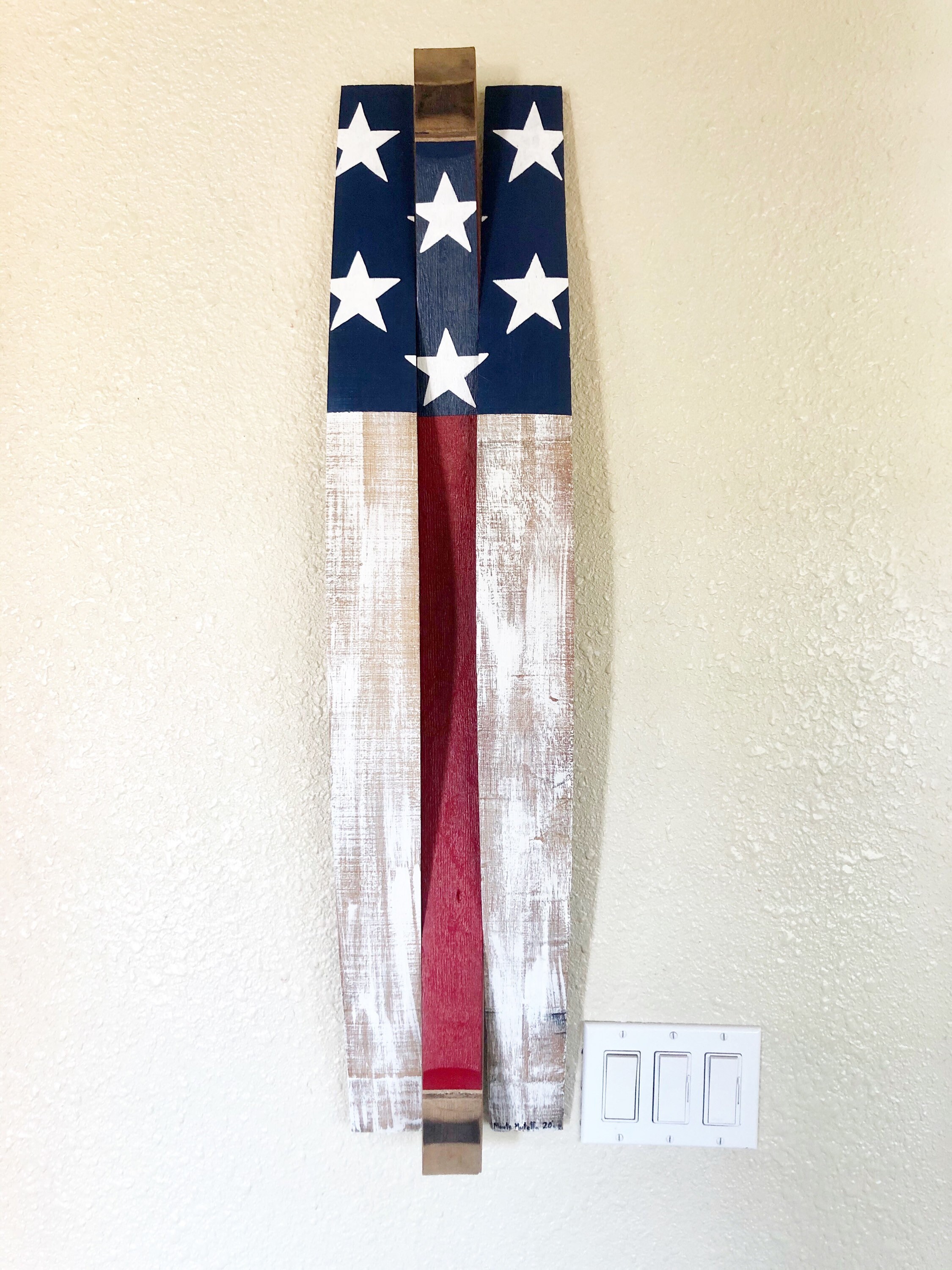 American Wine Barrel Flag USA Flag Wood Wall Hang Custom Etsy