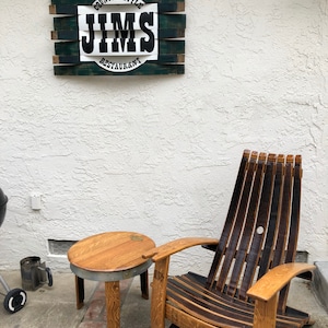 Adirondack Chair, Tables, Wine Barrel Chair, Wine Barrel Furniture , Rustic Chair, Patio Chair, Outdoor Furniture, Barrel Chair image 6