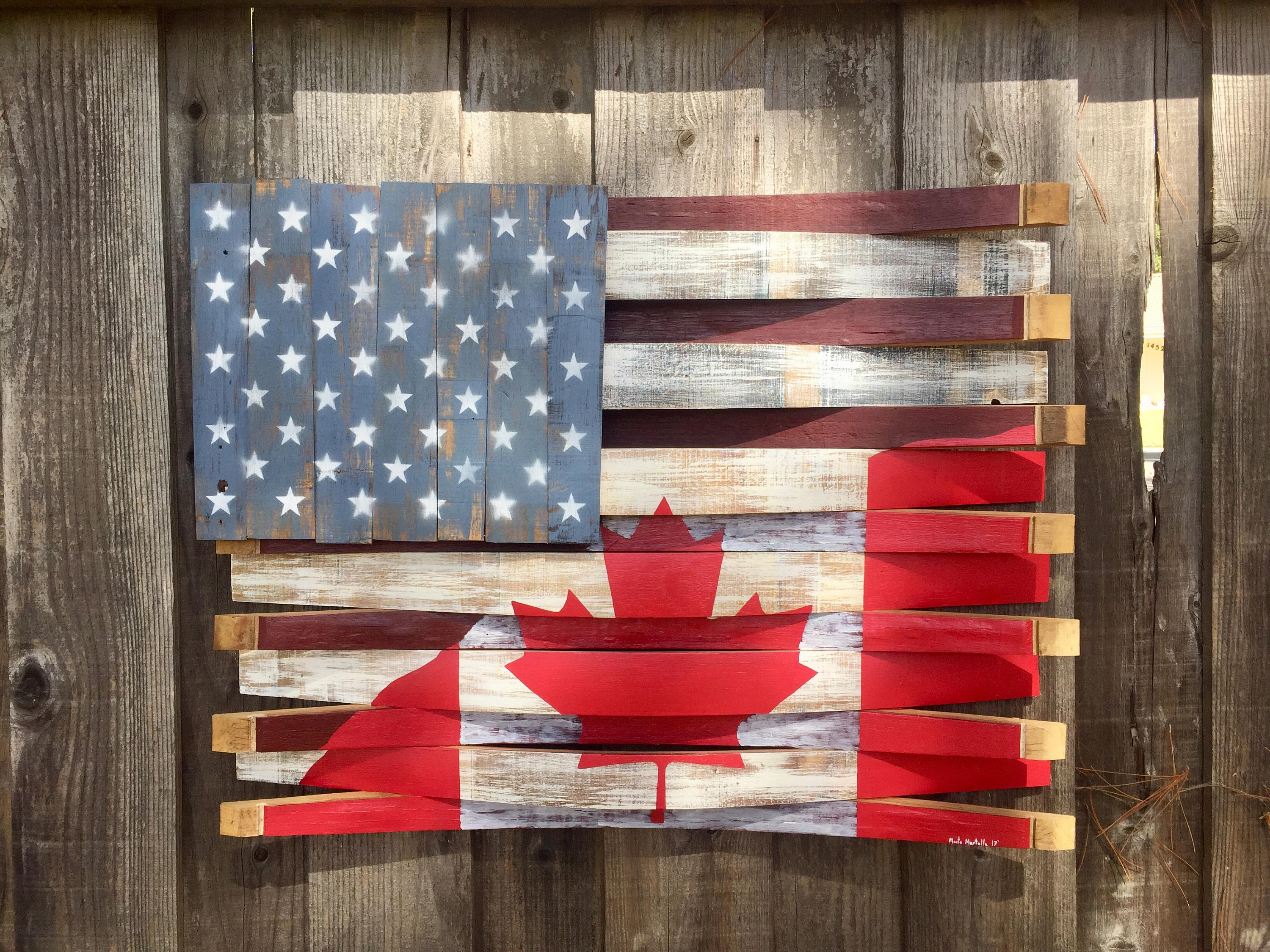 Wine Barrel American Blended Flag Wood Wall Decorations Etsy