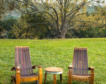 Adirondack Chair, Tables, Wine Barrel Chair, Wine Barrel Furniture , Rustic Chair, Patio Chair, Outdoor Furniture, Barrel Chair