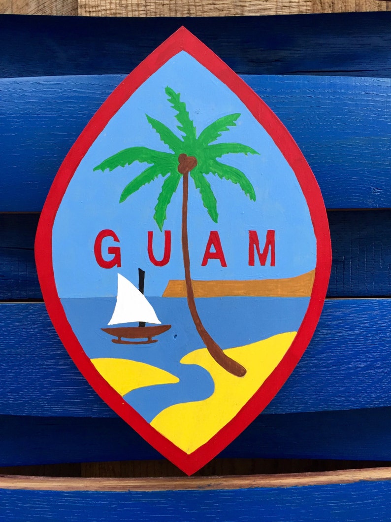 Guam Flag Wooden Guam Sign Guam Flag Sign Wood Wall Art Etsy