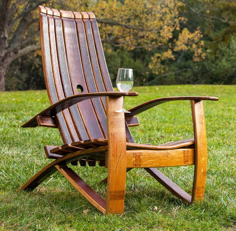 Adirondack Chair Wine Barrel Chair Wine Barrel Furniture Etsy