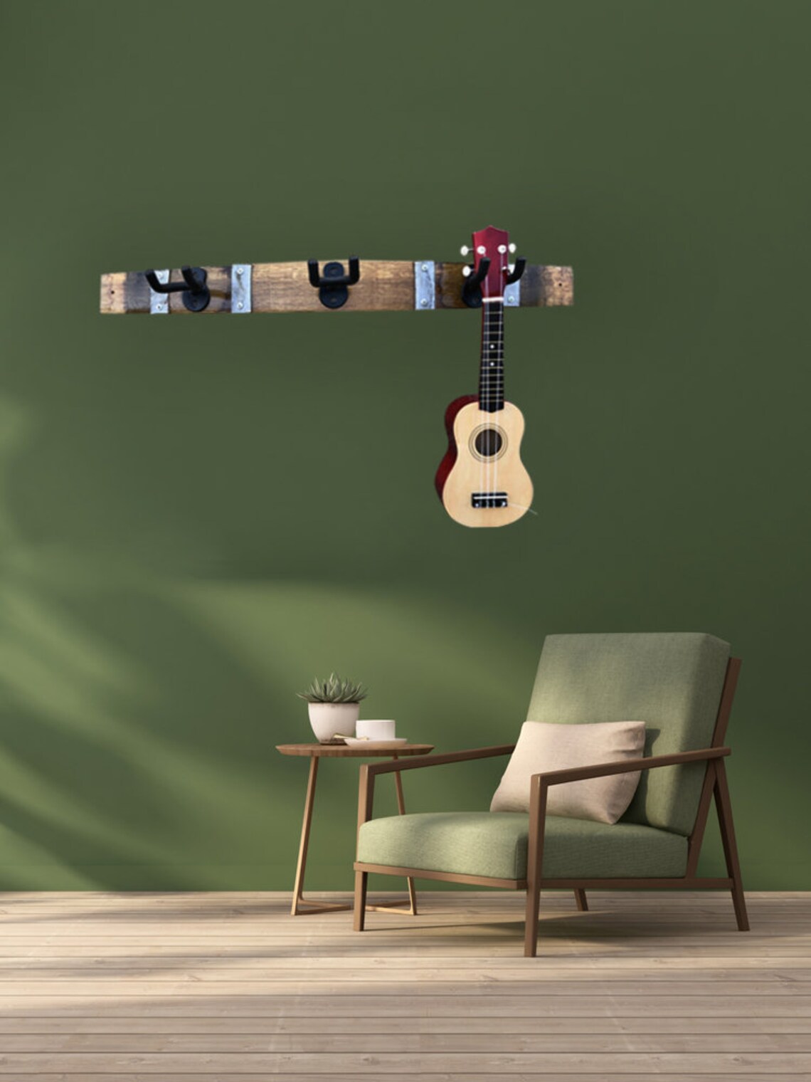 Guitar or Ukulele Wine Barrel Wall Mount Guitar Rack Etsy