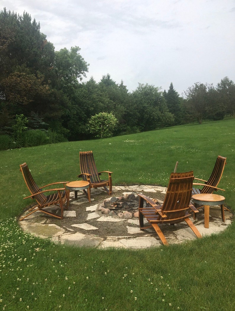 Adirondack Chair Wine Barrel Chair Wine Barrel Furniture Etsy