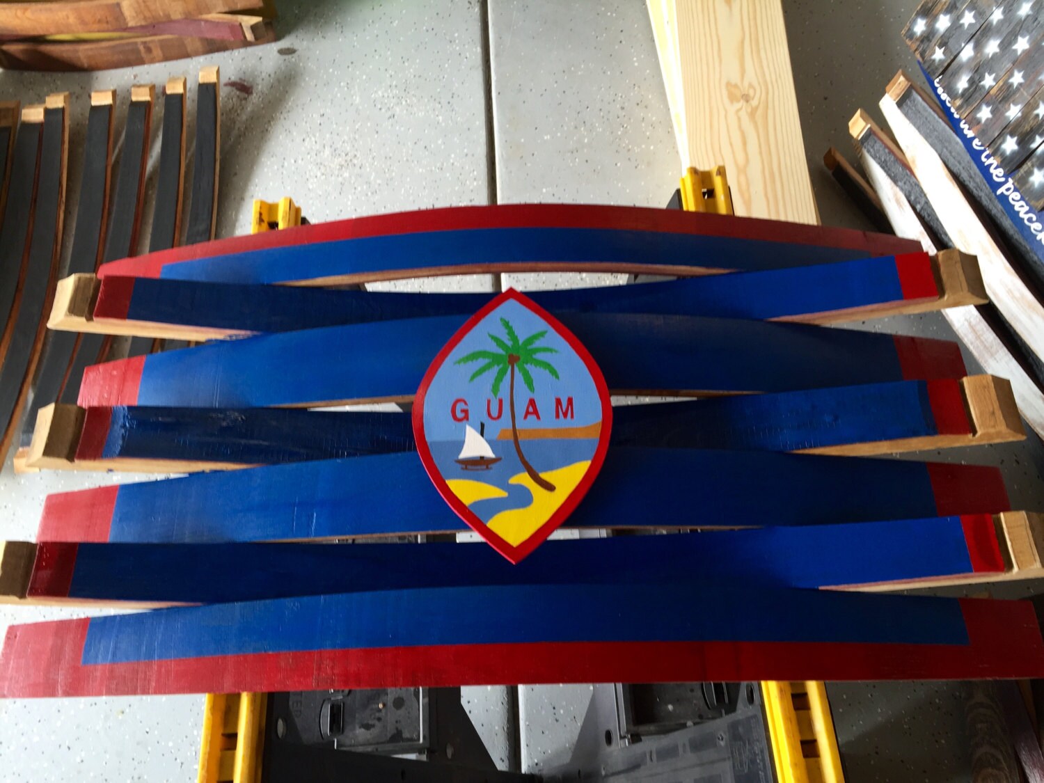 Guam Flag Wooden Guam Sign Guam Flag Sign Wood Wall Art Etsy