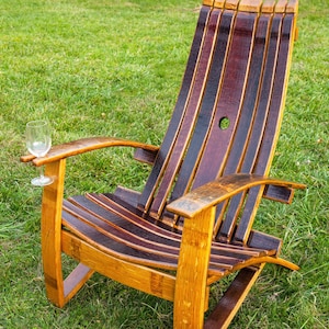 Adirondack Chair, Tables, Wine Barrel Chair, Wine Barrel Furniture , Rustic Chair, Patio Chair, Outdoor Furniture, Barrel Chair 1