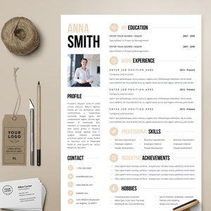 Professional Resume Template, Clean & Modern Resume Template, 1, 2 page resume template, Instant Download, Resume/CV Template for Word image 2