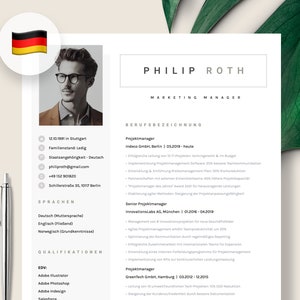 Bewerbungsvorlage Deutsch, Lebenslauf Vorlage Word und Pages, Lebenslauf minimalistisch, Deckblatt Bewerbung Anschreiben, Resume Deutsch