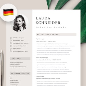 Lebenslauf Vorlage, Bewerbungsvorlagen Deutsch, Lebenslauf für Word, Mac Pages, Professionelle Lebenslauf, Professionelle CV, Resume Deutsch